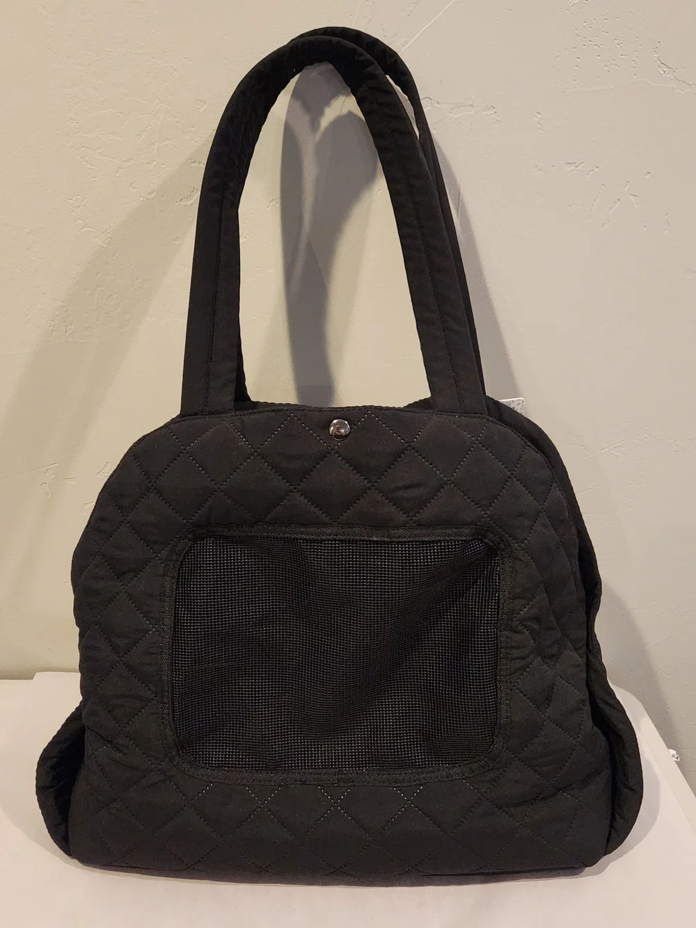Quilted Black Pet Carrier Tote Bag